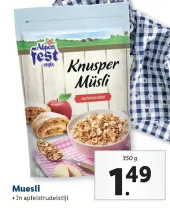 Lidl Muesli 350 gr aanbieding