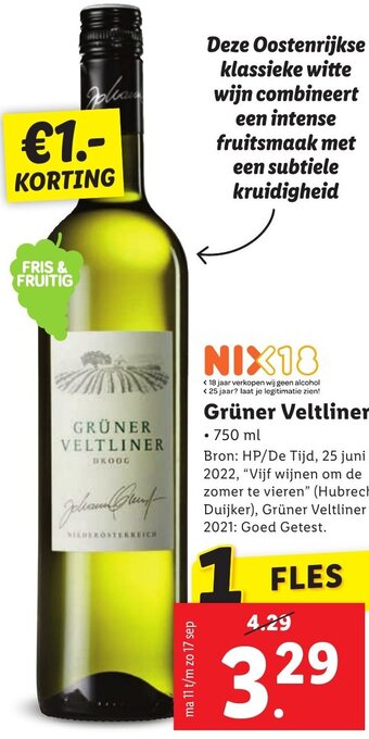 Lidl Grüner Veltliner 750ml aanbieding