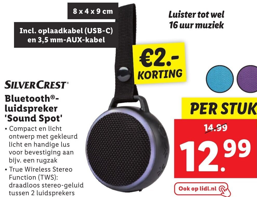 SILVERCREST Bluetooth luidspreker 'Sound Spot aanbieding bij Lidl
