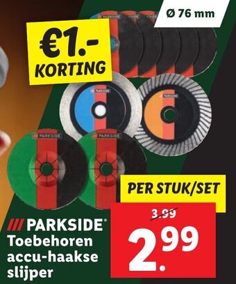 Lidl PARKSIDE Toebehoren accu-haakse slijper aanbieding