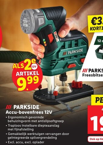 Lidl PARKSIDE Accu-bovenfrees 12V aanbieding