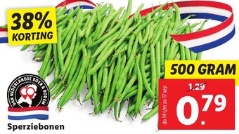 Lidl Sperziebonen  500g aanbieding