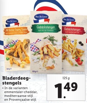 Lidl Bladerdeegstengels 125g aanbieding