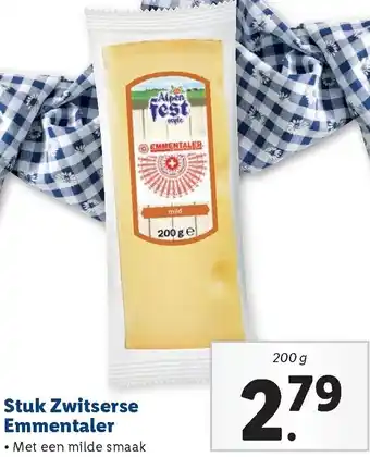 Lidl Alpen Fest Stuk Zwitserse Emmentaler 200g aanbieding