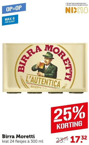 Coop Birra Moretti 300ml aanbieding