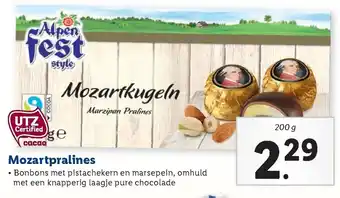 Lidl Alpen Fest Mozartpraines 200g aanbieding