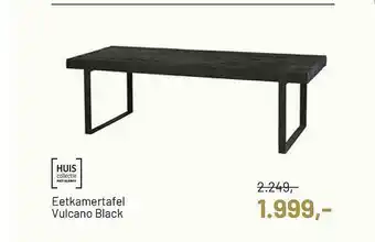Piet Klerkx Huis Collectie Eetkamertafel Vulcano Black aanbieding