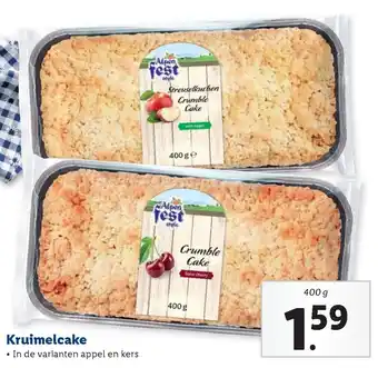 Lidl Alpen Fest Kruimelcake 400g aanbieding