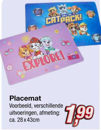 Kik Placemat aanbieding