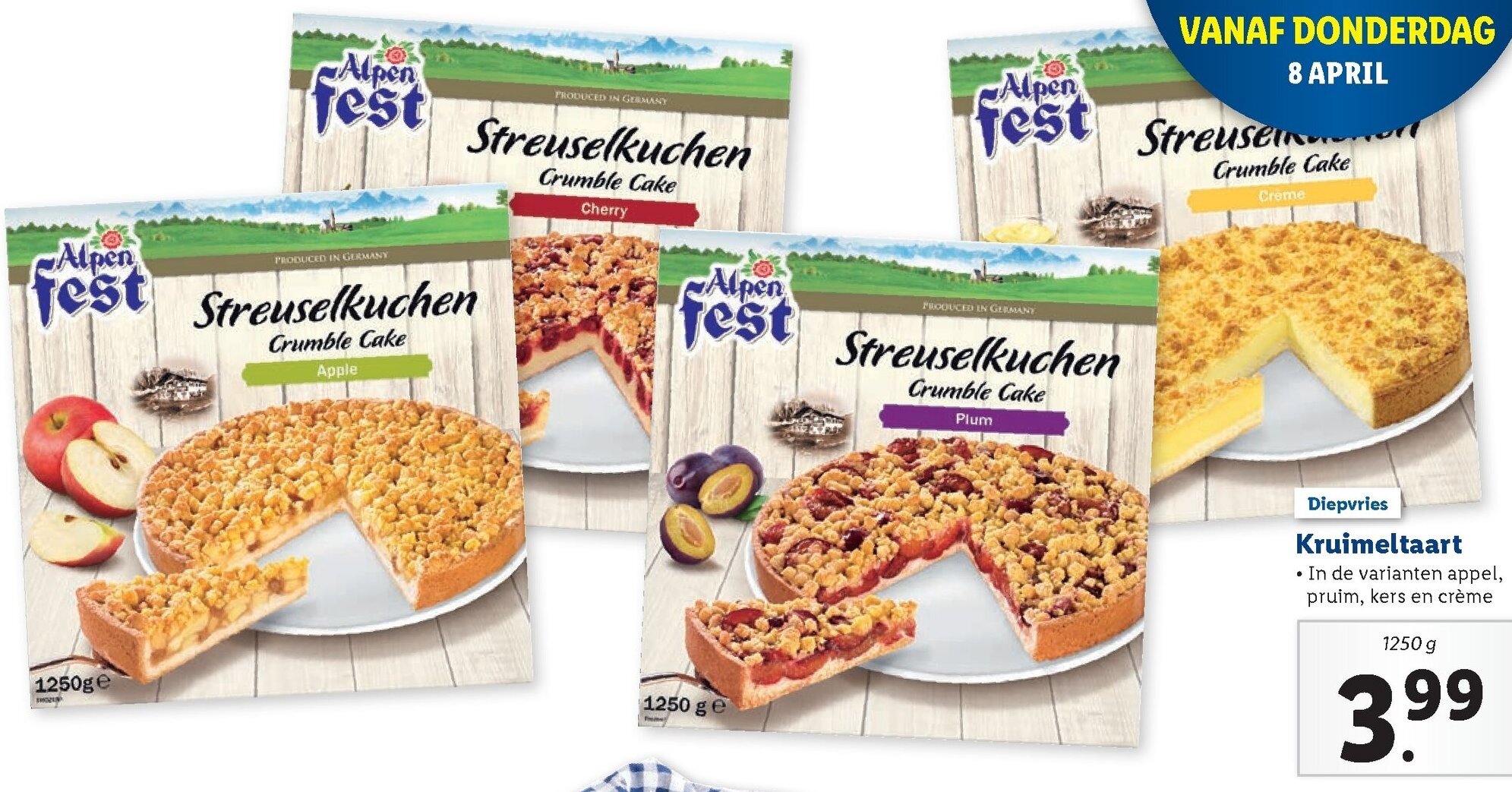 Alpen Fest Kruimeltaart 1.25kg aanbieding bij Lidl