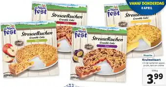 Lidl Alpen Fest Kruimeltaart 1.25kg aanbieding