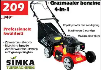 iTEK Simka Tuinmachines Grasmaaier Benzine 4-in-1 aanbieding