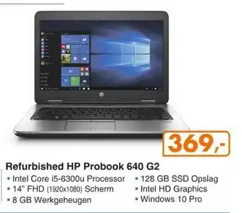 Hardware Expert Refurbished HP Probook 640 G2 Laptop aanbieding