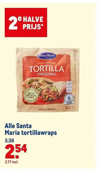 Makro Alle Santa Maria Tortillawraps aanbieding