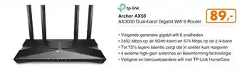 Hardware Expert TP-Link Archer AX50 AX3000 Dual-Band Gigabit Wifi 6 Router aanbieding