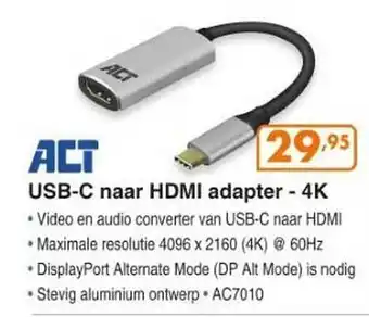 Hardware Expert Act USB-C Naar HDMI Adapte - 4K aanbieding