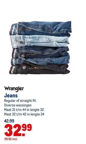 Makro Wrangler Jeans Regular Of Straight Fit aanbieding