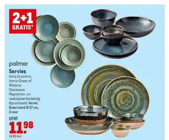 Makro Palmer Servies 2+1 Gratis aanbieding