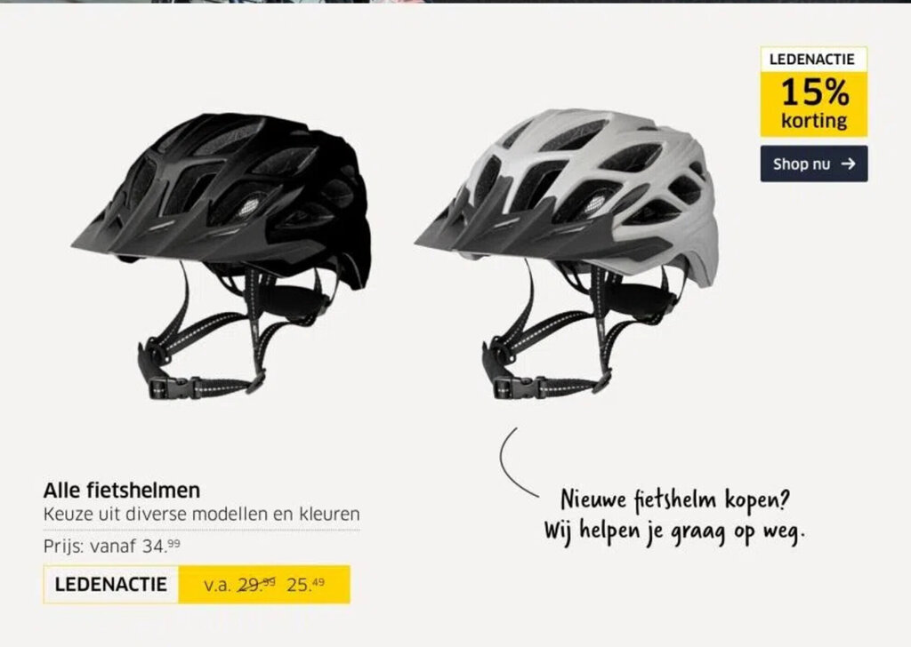 ANWB Alle fietshelmen aanbieding