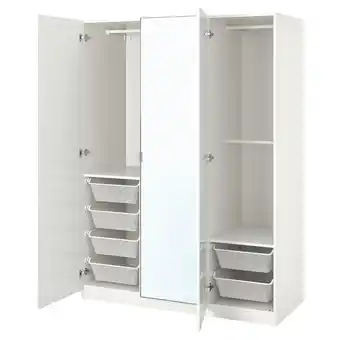 IKEA Pax / fardal/åheim kledingkastcombinatie, hoogglans wit/spiegelglas, 150x60x201 cm aanbieding