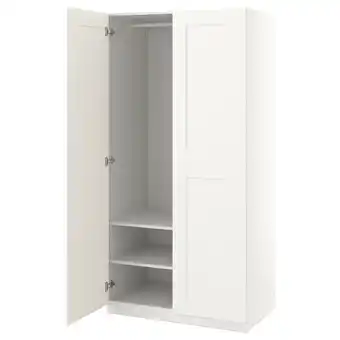 IKEA Pax / grimo kledingkast, wit/wit, 100x60x201 cm aanbieding