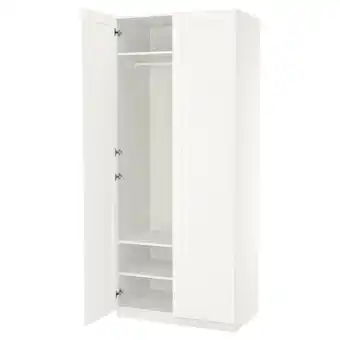 IKEA Pax / bergsbo kledingkast, wit/wit, 100x60x236 cm aanbieding