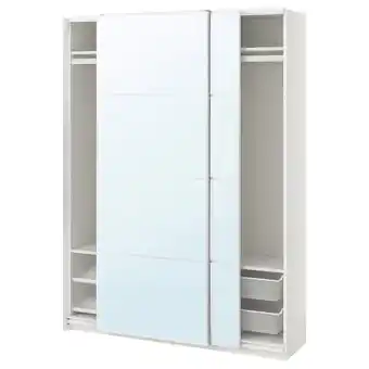 IKEA Pax / auli kledingkastcombinatie, wit/spiegelglas, 150x44x201 cm aanbieding