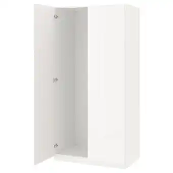 IKEA Pax kledingkast met 2 deuren, wit/fardal hoogglans/wit, 100x37x201 cm aanbieding