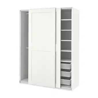 IKEA Pax / grimo kledingkast, wit/wit, 150x66x201 cm aanbieding