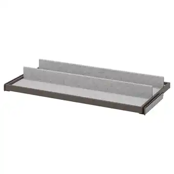 IKEA Komplement uittrekbare plank met schoeneninzet, donkergrijs/lichtgrijs, 100x58 cm aanbieding