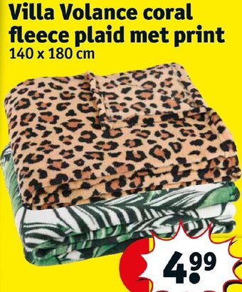 Kruidvat Villa Volance coral fleece plaid met print aanbieding