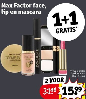 Kruidvat Max Factor face, lip en mascara aanbieding