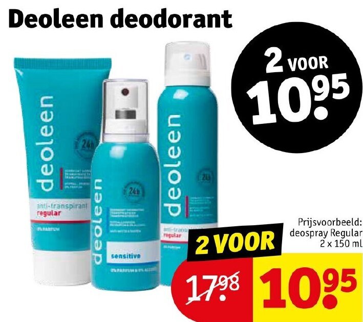 Deoleen deodorant aanbieding bij Kruidvat