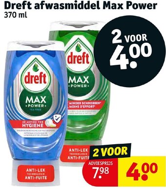 Kruidvat Dreft afwasmiddel Max Power 370 ml aanbieding