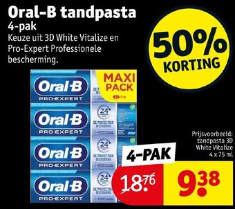 Kruidvat Oral-B tandpasta 4-pak aanbieding