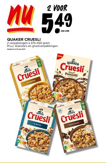 Jumbo QUAKER CRUESLI aanbieding