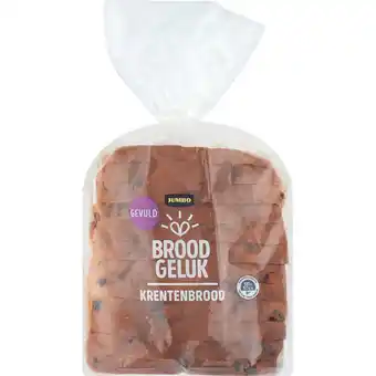 Jumbo Broodgeluk - gevulde krentenbrood aanbieding