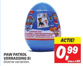 Dekamarkt PAW PATROL VERRASSING EI aanbieding