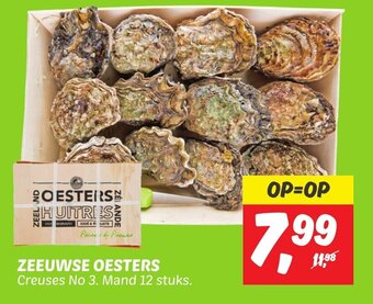 Dekamarkt ZEEUWSE OESTERS Creuses No 3. Mand 12 stuks. aanbieding