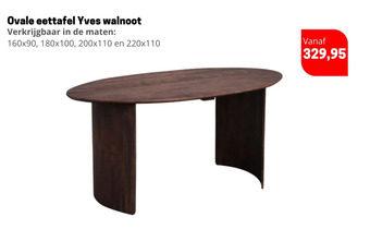 Dimehouse Ovale eettafel yves walnoot aanbieding