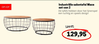 Dimehouse Industriële salontafel mace set van 2 aanbieding