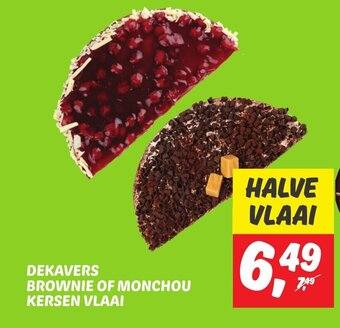 Dekamarkt BROWNIE OF MONCHOU KERSEN VLAAI aanbieding