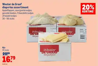 Makro Wouter De Graaf Diepvries Assortiment : Appelflappen, Saucijzenbroodjes, Gevulde Koeken, Frikandelbroodjes Of Kaasbroodjes 20 aanbieding