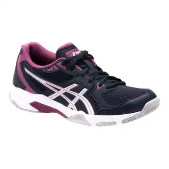 Decathlon Sportschoenen voor badminton squash indoor sporten dames gel rocket 10 blauw aanbieding