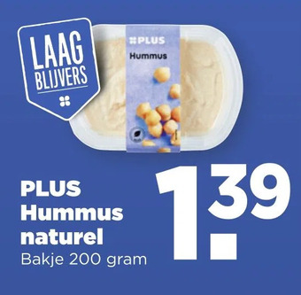 PLUS Plus hummus naturel aanbieding