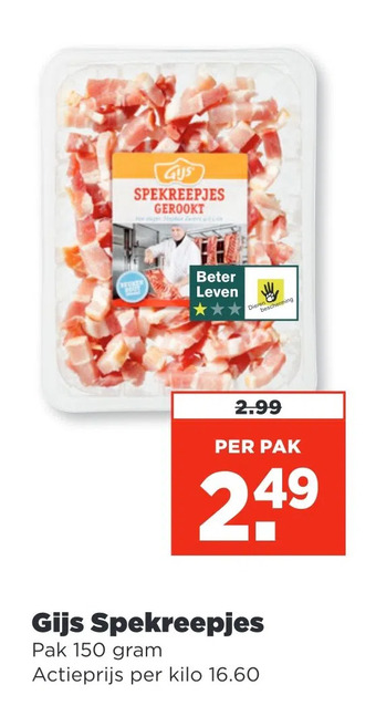 PLUS Gijs spekreepjes aanbieding