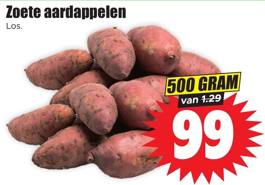 Zoete aardappelen 500 GRAM aanbieding bij Dirk