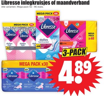 Dirk Libresse inlegkruisjes of maandverband 3-pack aanbieding