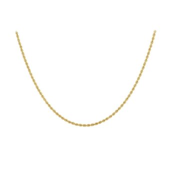 Bol.com Lucardi dames ketting koordschakel - 9 karaat - ketting - cadeau - 45 cm - geelgoud aanbieding