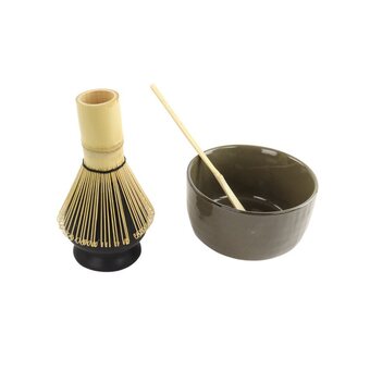 fonQ Orange85 matcha set giftbox met klopper kom houder en lepel 4-deli aanbieding